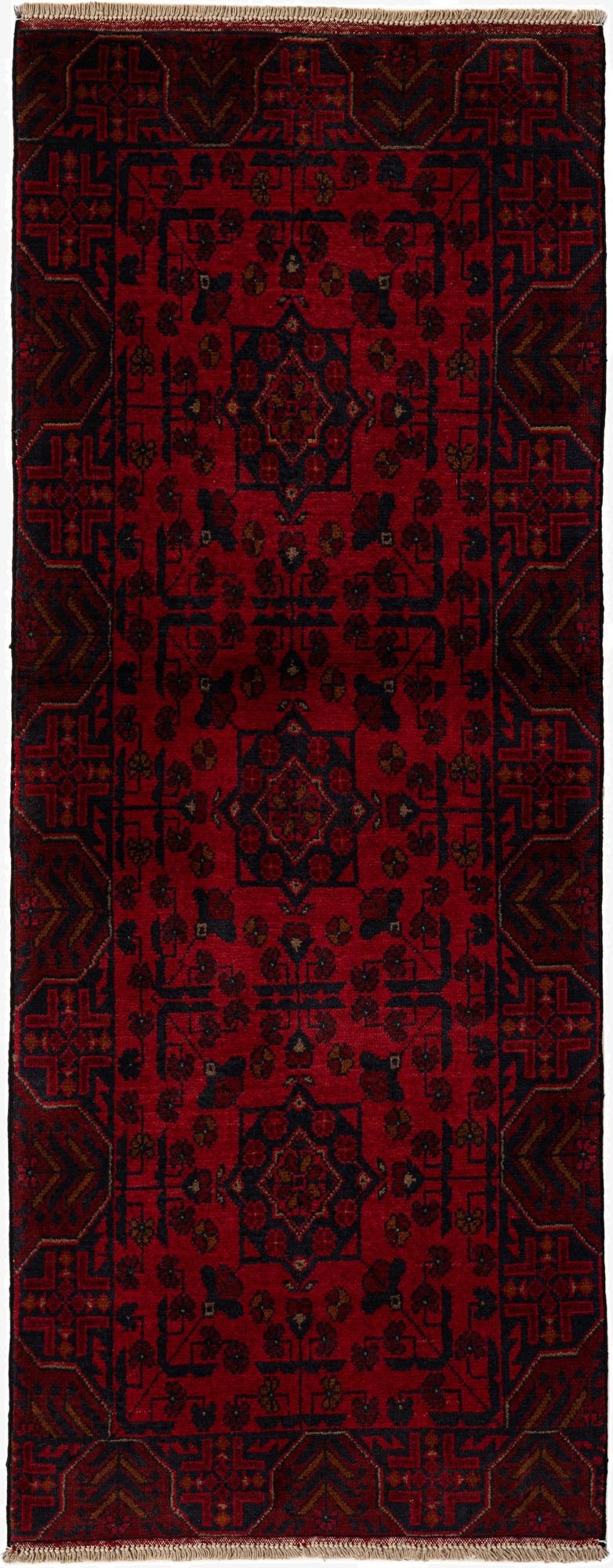 2' 6 x 6' 6  Hand Knotted Khal Mohammadi Wool Runner Rug