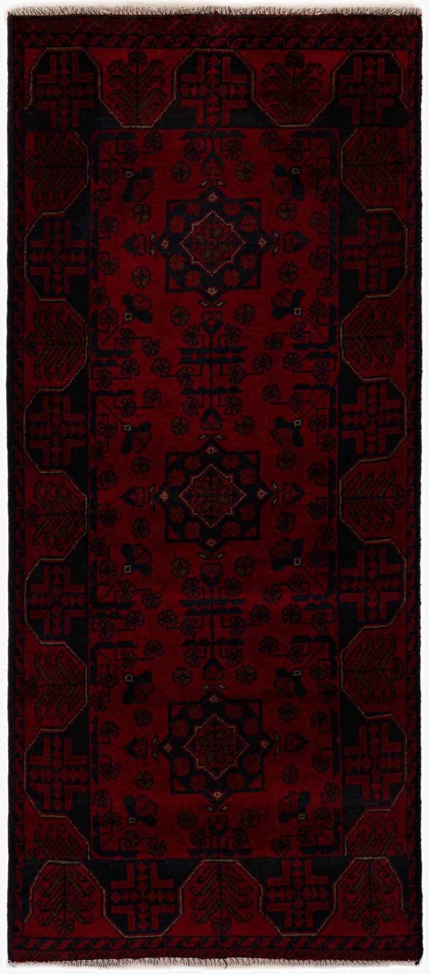 2' 7 x 6' 2  Hand Knotted Khal Mohammadi Wool Runner Rug