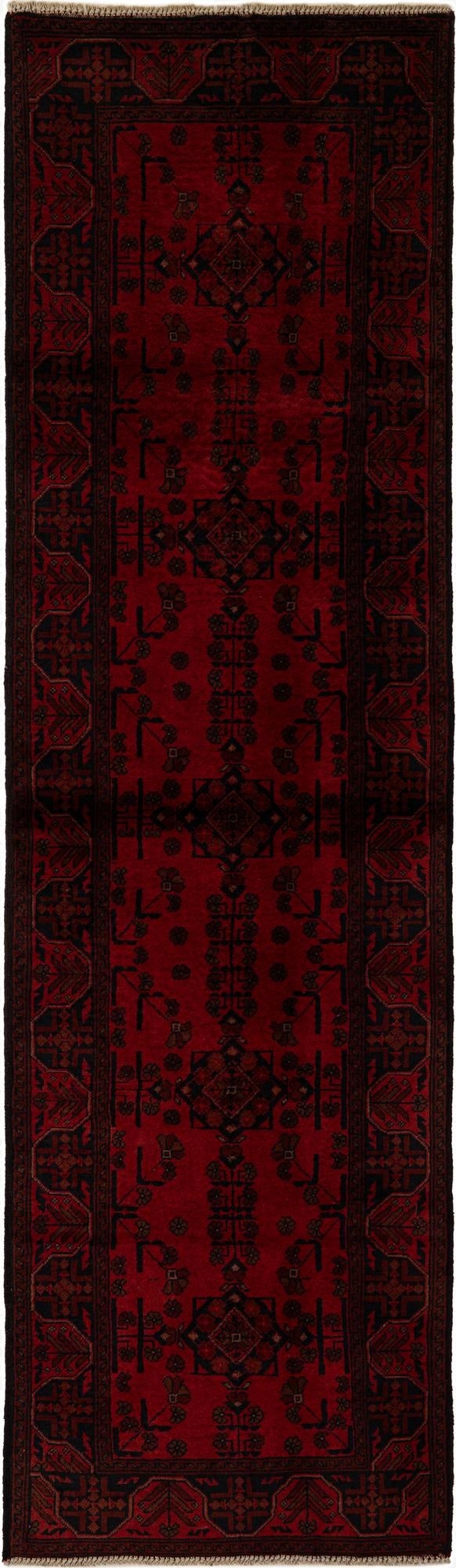 2' 8 x 9' 6  Hand Knotted Khal Mohammadi Wool Runner Rug