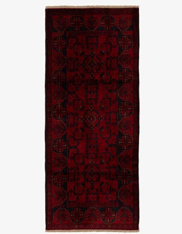 2' 9 x 6' 4 Hand Knotted Khal Mohammadi Wool Runner Rug