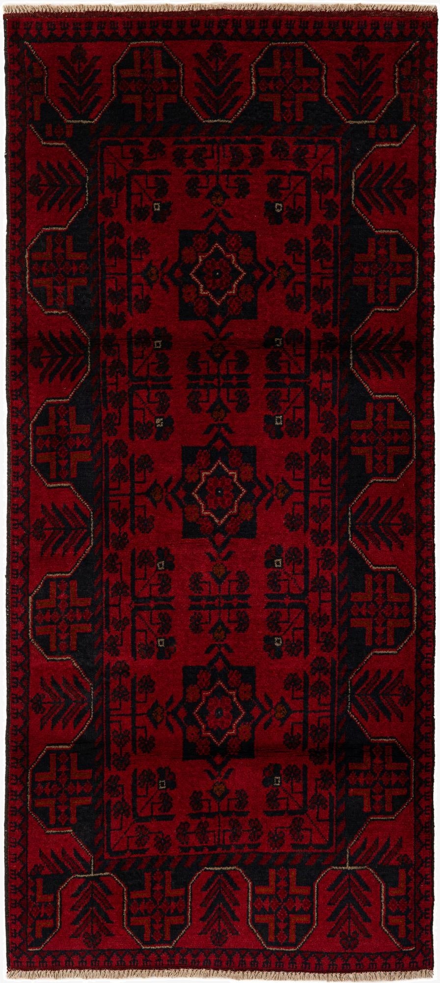 2' 8 x 6' 5  Hand Knotted Khal Mohammadi Wool Runner Rug