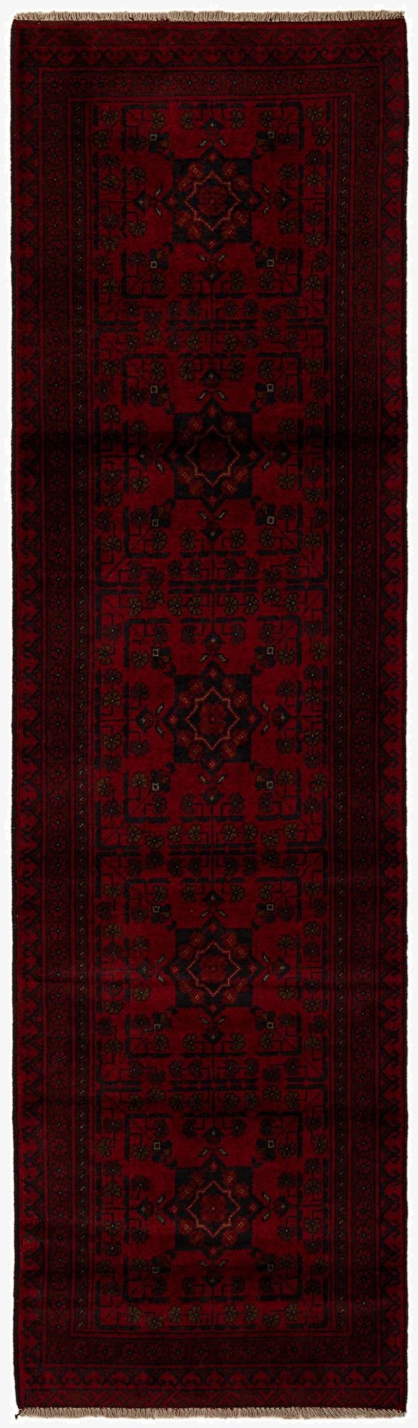 2' 8 x 9' 5  Hand Knotted Khal Mohammadi Wool Runner Rug