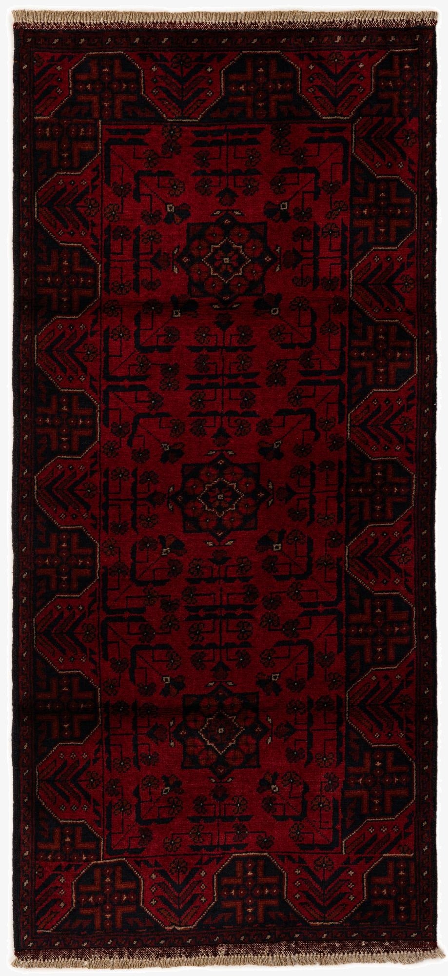 2' 8 x 6' 4  Hand Knotted Khal Mohammadi Wool Runner Rug
