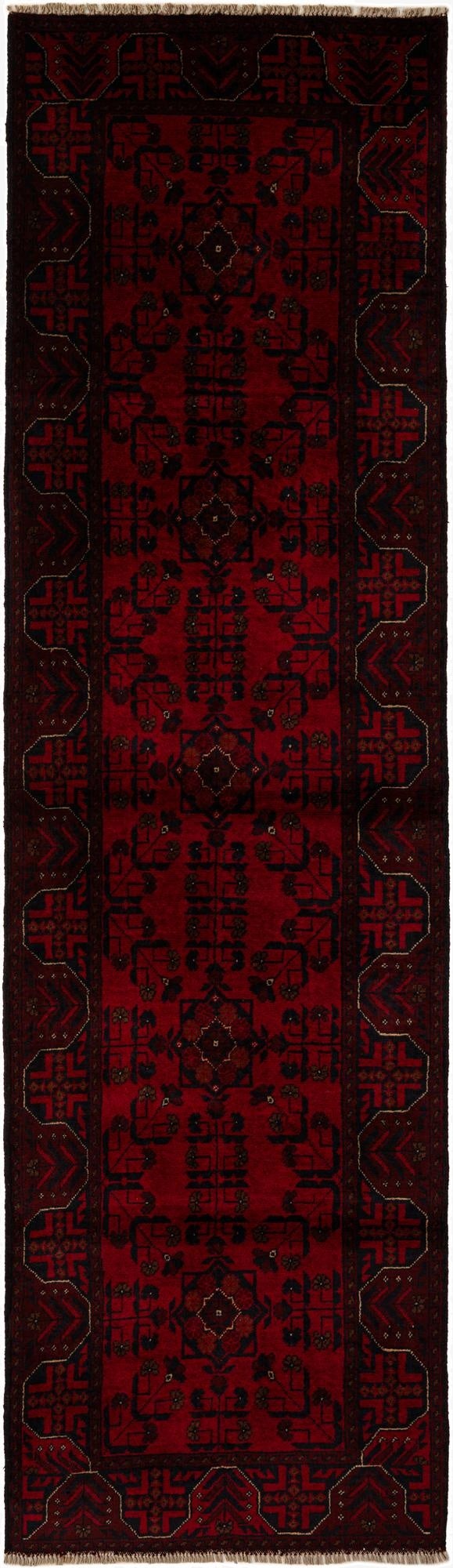 2' 9 x 9' 7  Hand Knotted Khal Mohammadi Wool Runner Rug