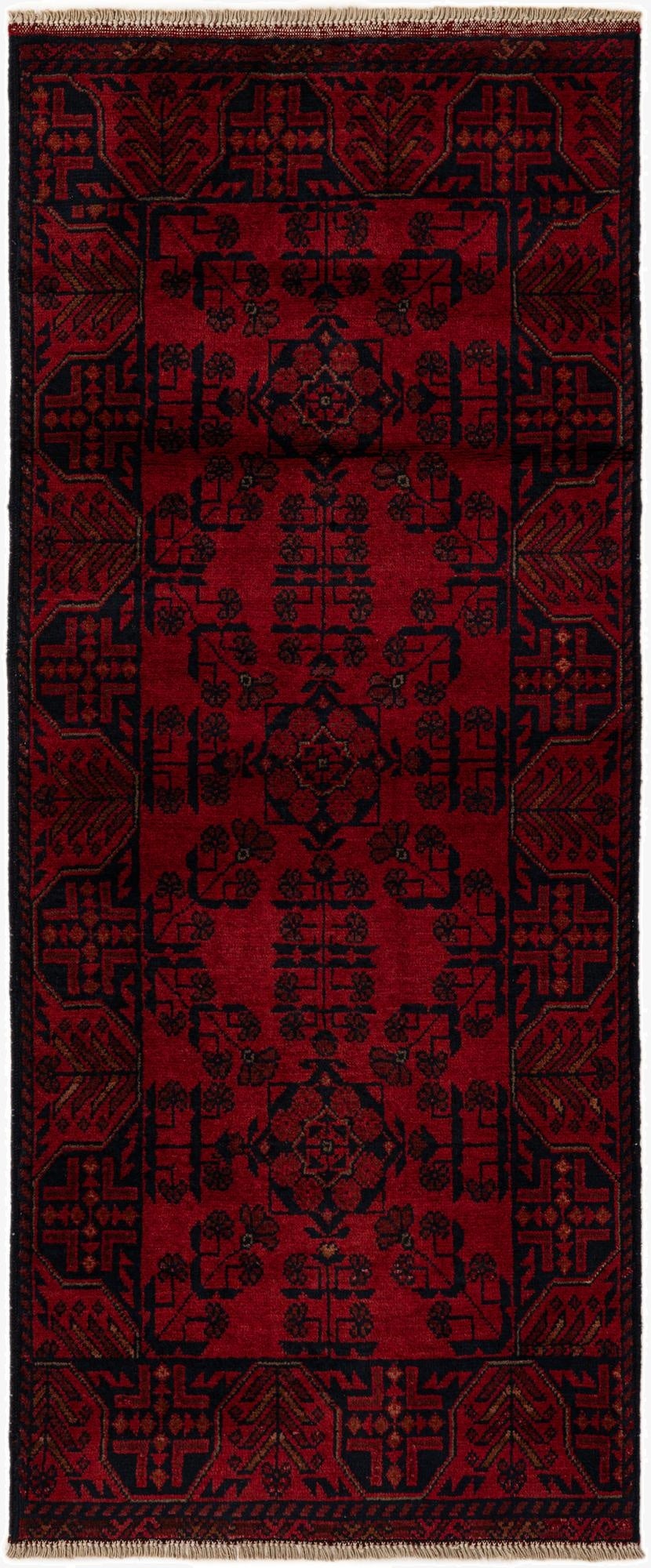 2' 6 x 6' 2  Hand Knotted Khal Mohammadi Wool Runner Rug