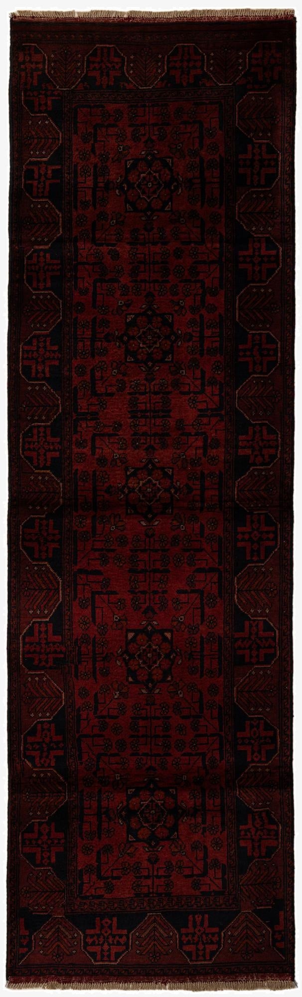 2' 10 x 9' 6  Hand Knotted Khal Mohammadi Wool Runner Rug