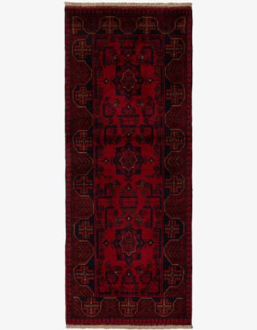 2' 6 x 6' 7 Hand Knotted Khal Mohammadi Wool Runner Rug