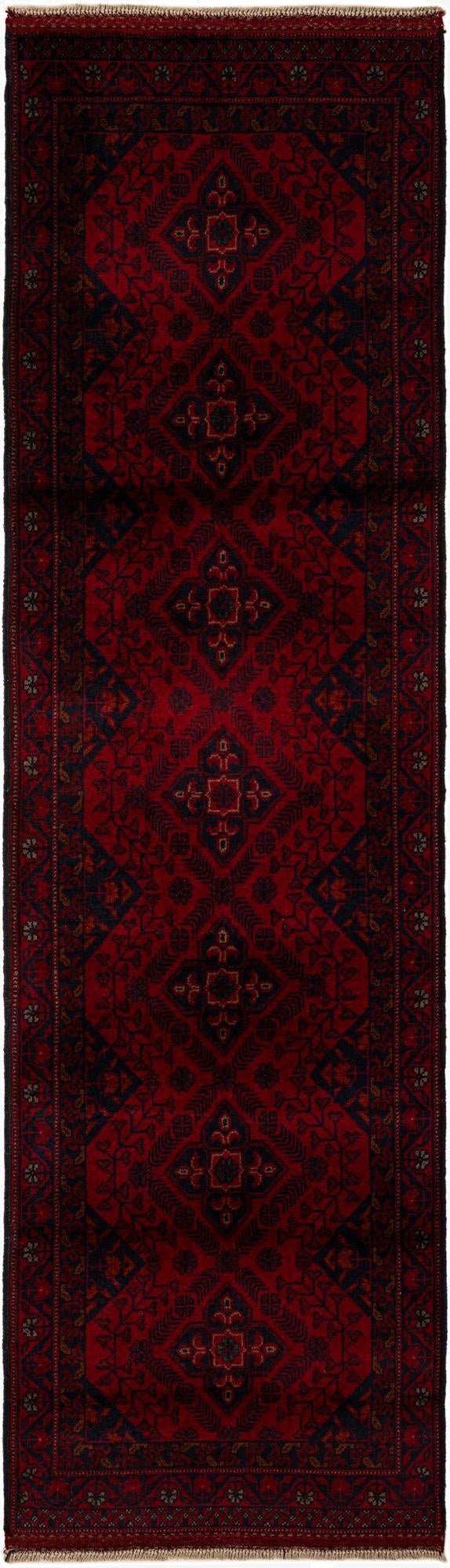 2' 8 x 9' 5  Hand Knotted Khal Mohammadi Wool Runner Rug