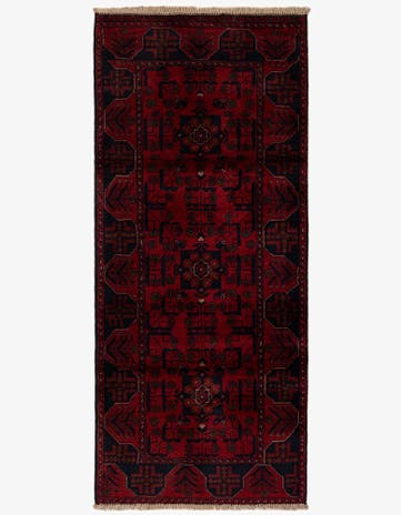 2' 9 x 6' 4 Hand Knotted Khal Mohammadi Wool Runner Rug