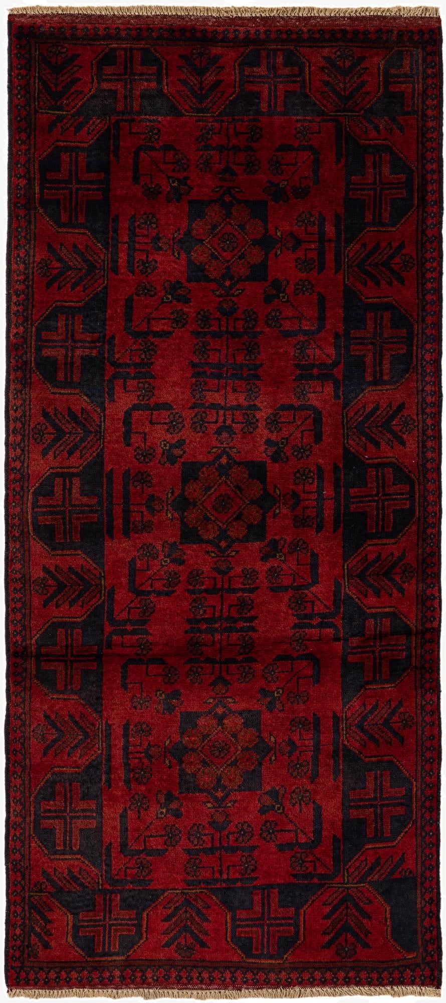 2' 8 x 6' 3  Hand Knotted Khal Mohammadi Wool Runner Rug