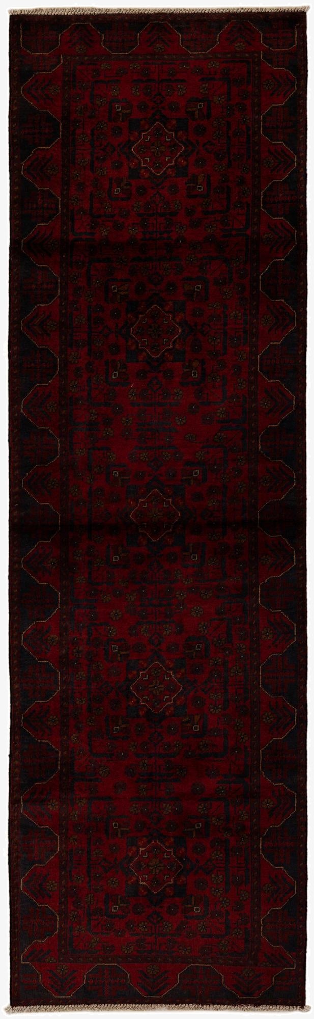 2' 10 x 9' 7  Hand Knotted Khal Mohammadi Wool Runner Rug