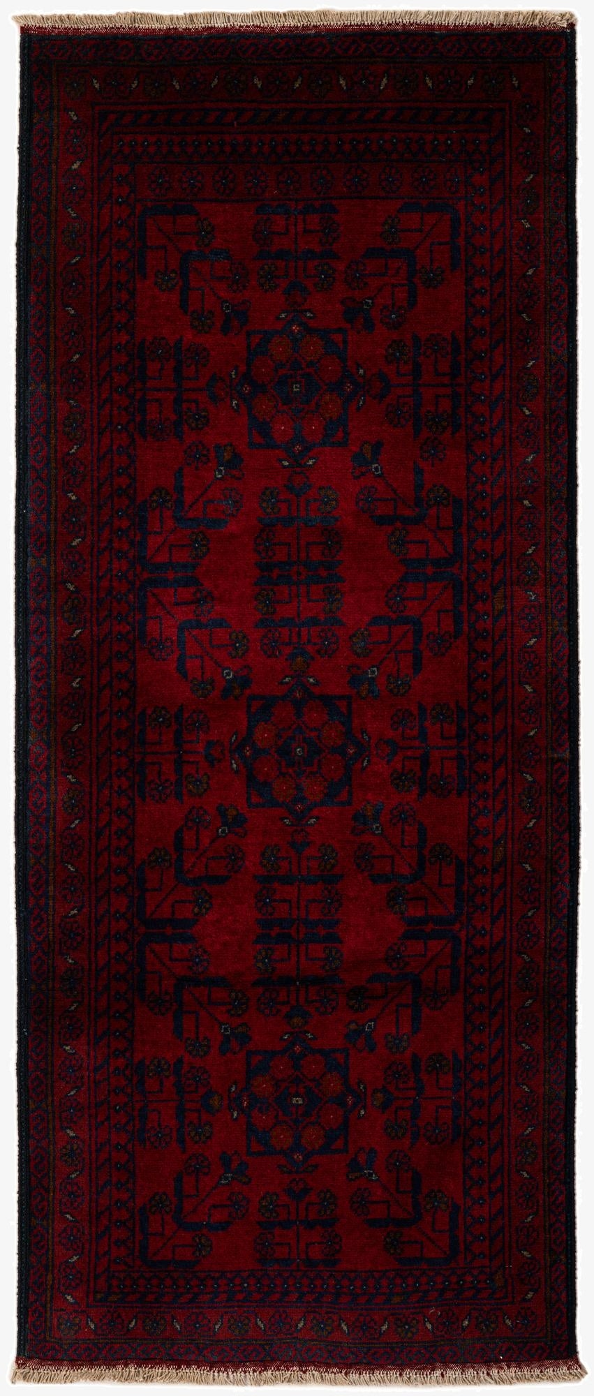 2' 7 x 6' 2  Hand Knotted Khal Mohammadi Wool Runner Rug