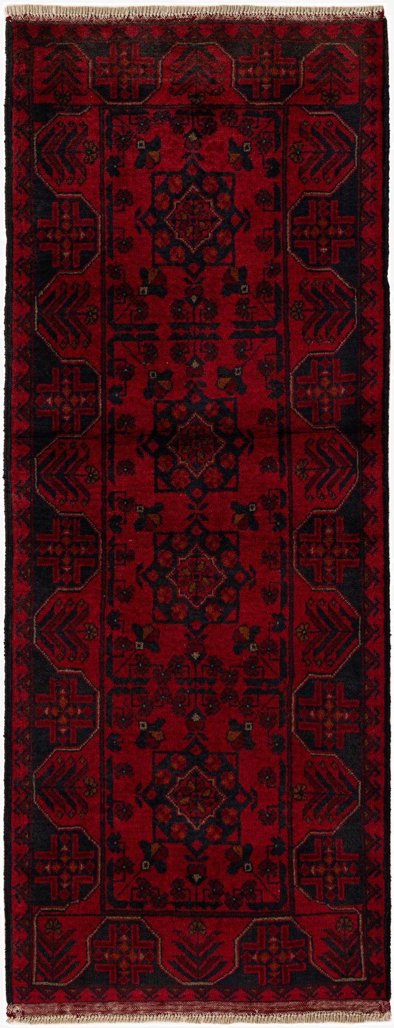 2' 8 x 6' 11  Hand Knotted Khal Mohammadi Wool Runner Rug