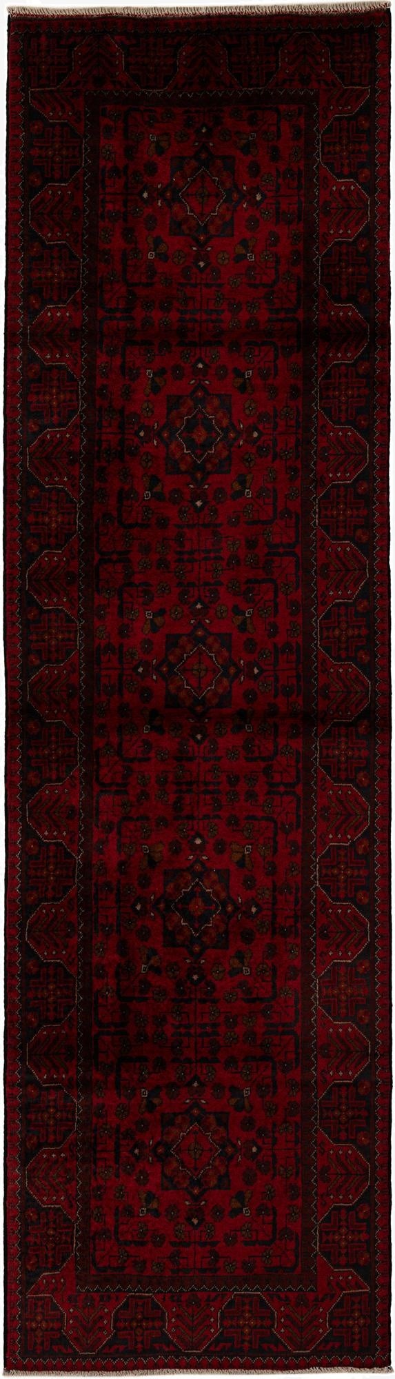 2' 9 x 9' 9  Hand Knotted Khal Mohammadi Wool Runner Rug