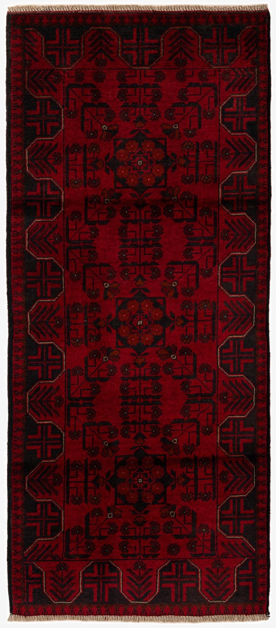 2' 8 x 6' 5  Hand Knotted Khal Mohammadi Wool Runner Rug
