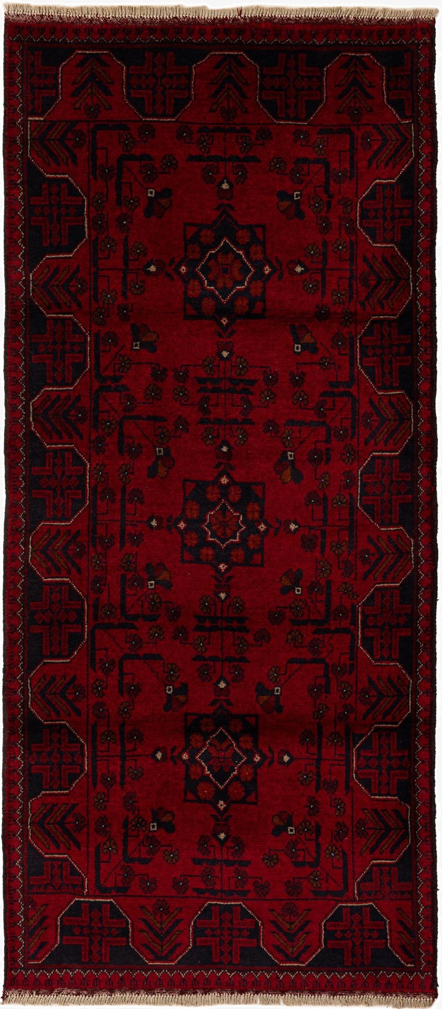 2' 10 x 6' 5  Hand Knotted Khal Mohammadi Wool Runner Rug