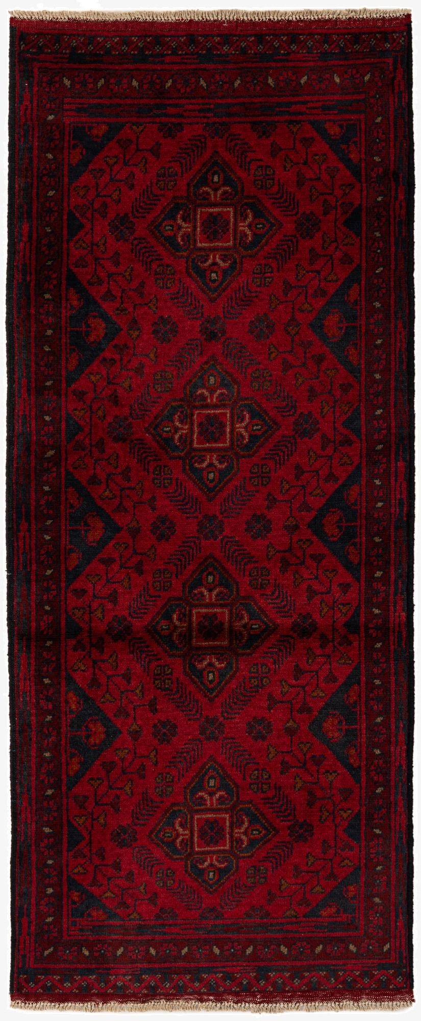 2' 6 x 6' 1  Hand Knotted Khal Mohammadi Wool Runner Rug
