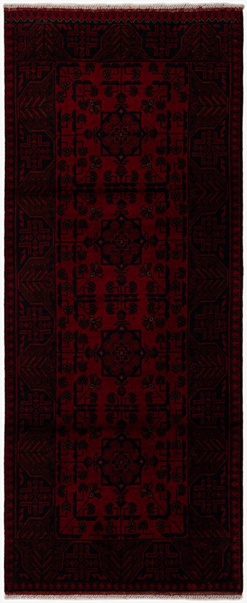 2' 9 x 6' 8  Hand Knotted Khal Mohammadi Wool Runner Rug
