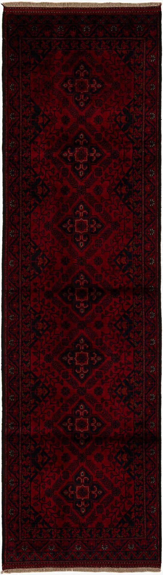 2' 8 x 9' 6  Hand Knotted Khal Mohammadi Wool Runner Rug