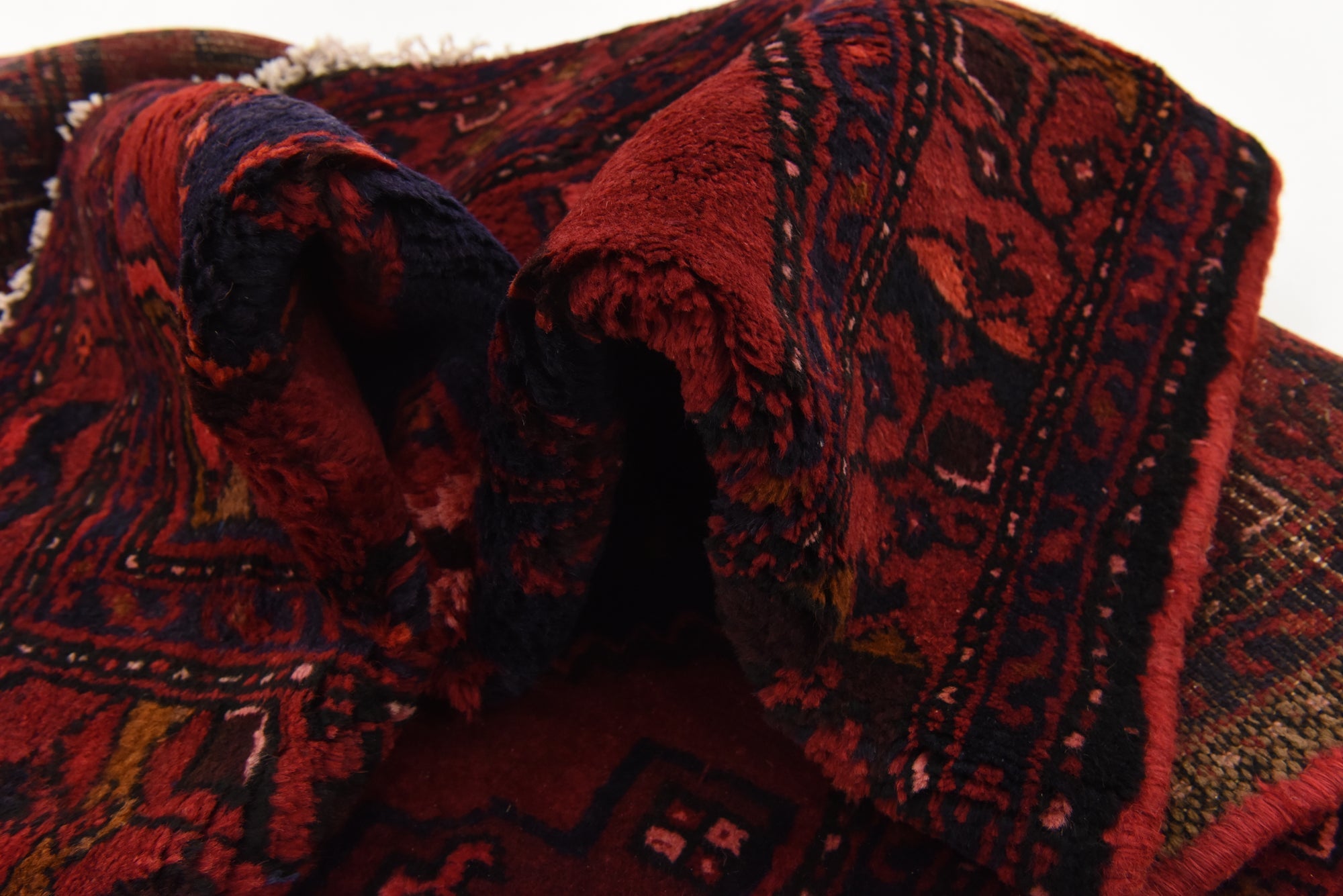 3' 5 x 9' 8 Hand Knotted Khamseh Persian Wool Runner Rug