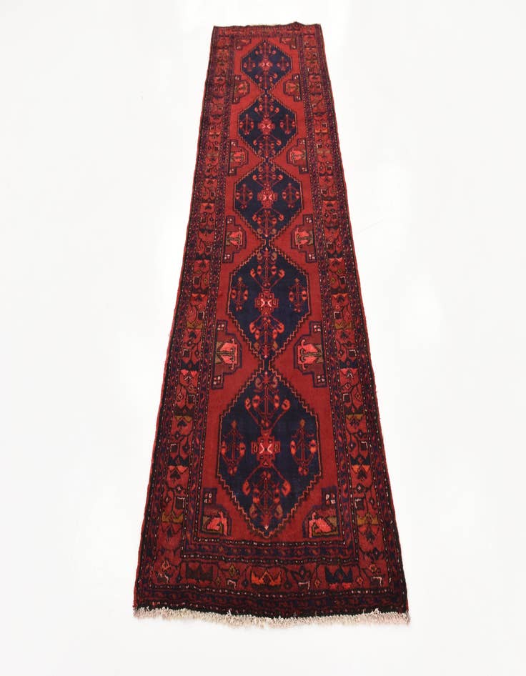 Detail image of 3' 5 x 9' 8  Hand Knotted Khamseh Persian Wool Runner Rug