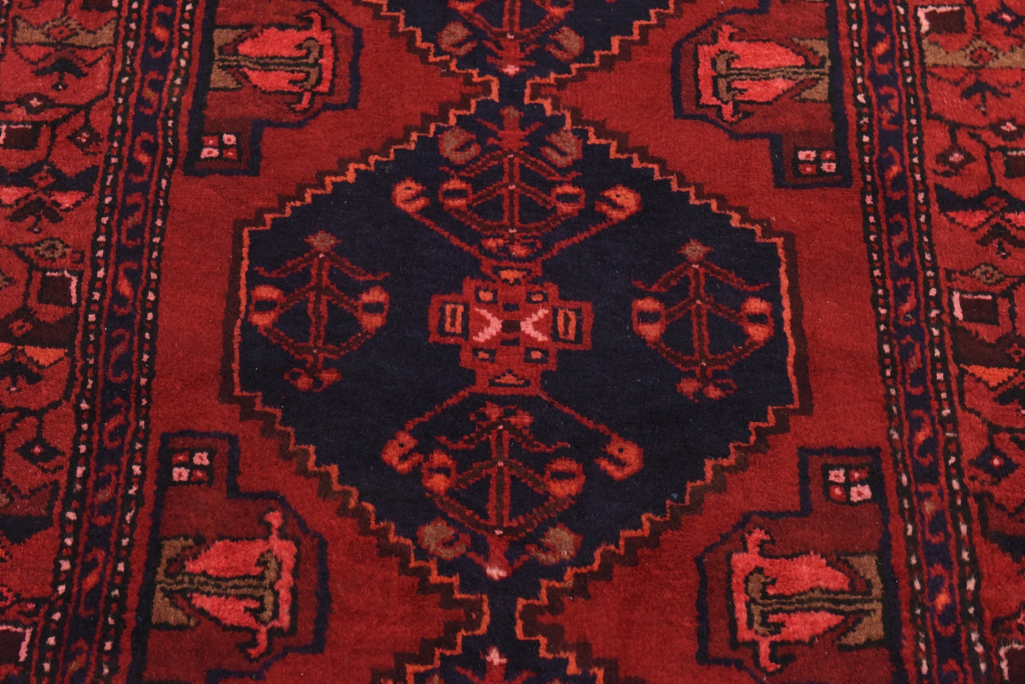 3' 5 x 9' 8 Hand Knotted Khamseh Persian Wool Runner Rug