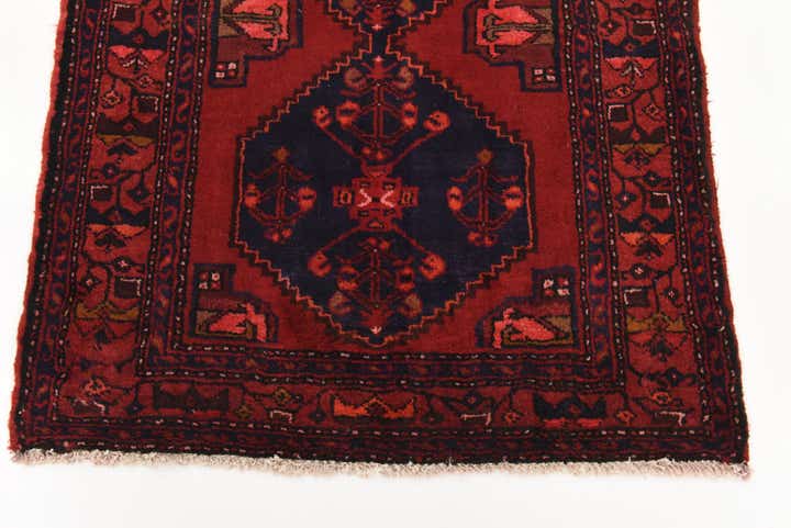 3' 5 x 9' 8 Hand Knotted Khamseh Persian Wool Runner Rug