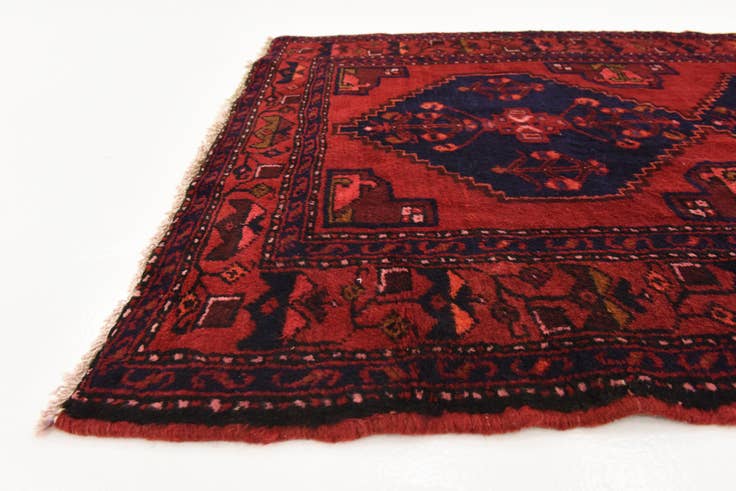 Detail image of 3' 5 x 9' 8 Hand Knotted Khamseh Persian Wool Runner Rug