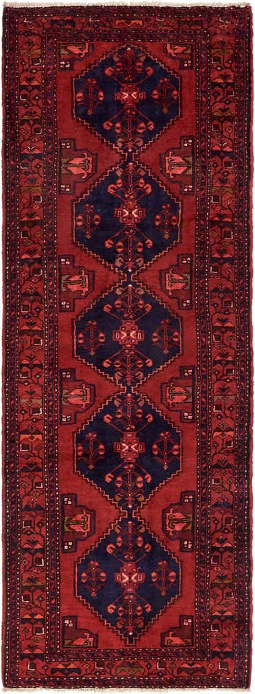 3' 5 x 9' 8 Hand Knotted Khamseh Persian Wool Runner Rug