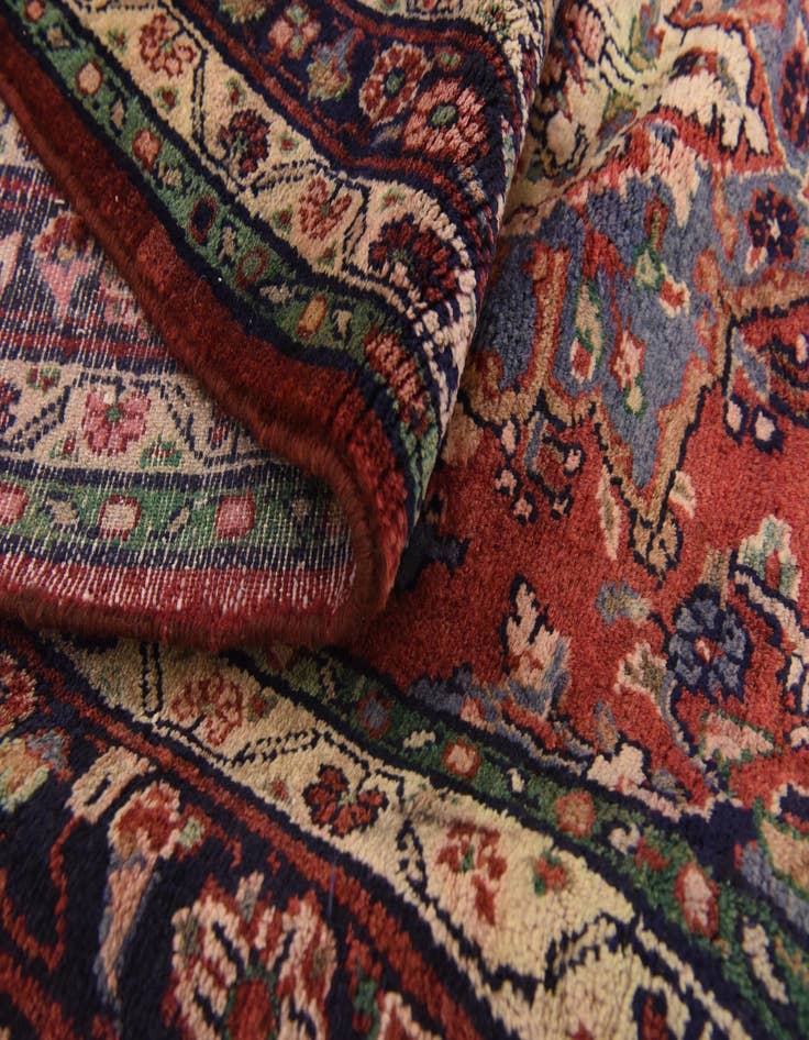 Detail image of 3' 7 x 10' 10 Hand Knotted Khamseh Persian Wool Runner Rug