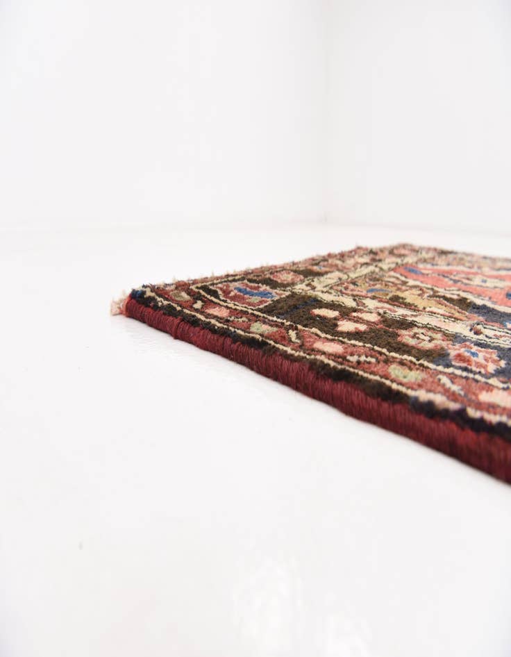 Detail image of 3' 2 x 11'  Hand Knotted Khamseh Persian Wool Runner Rug