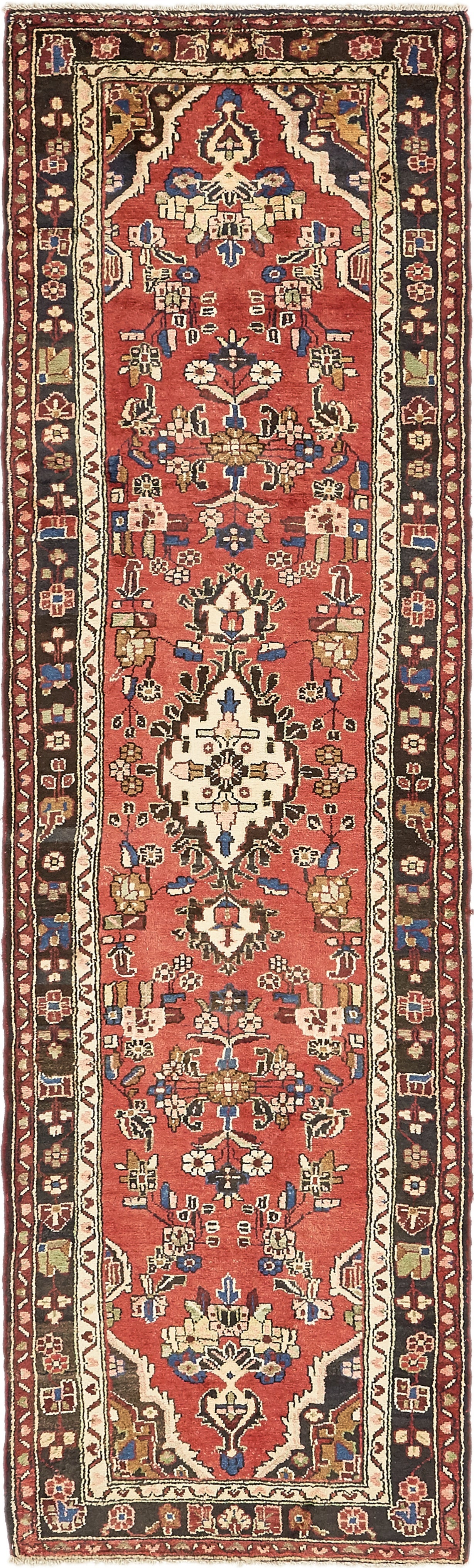 3' 2 x 11'  Hand Knotted Khamseh Persian Wool Runner Rug