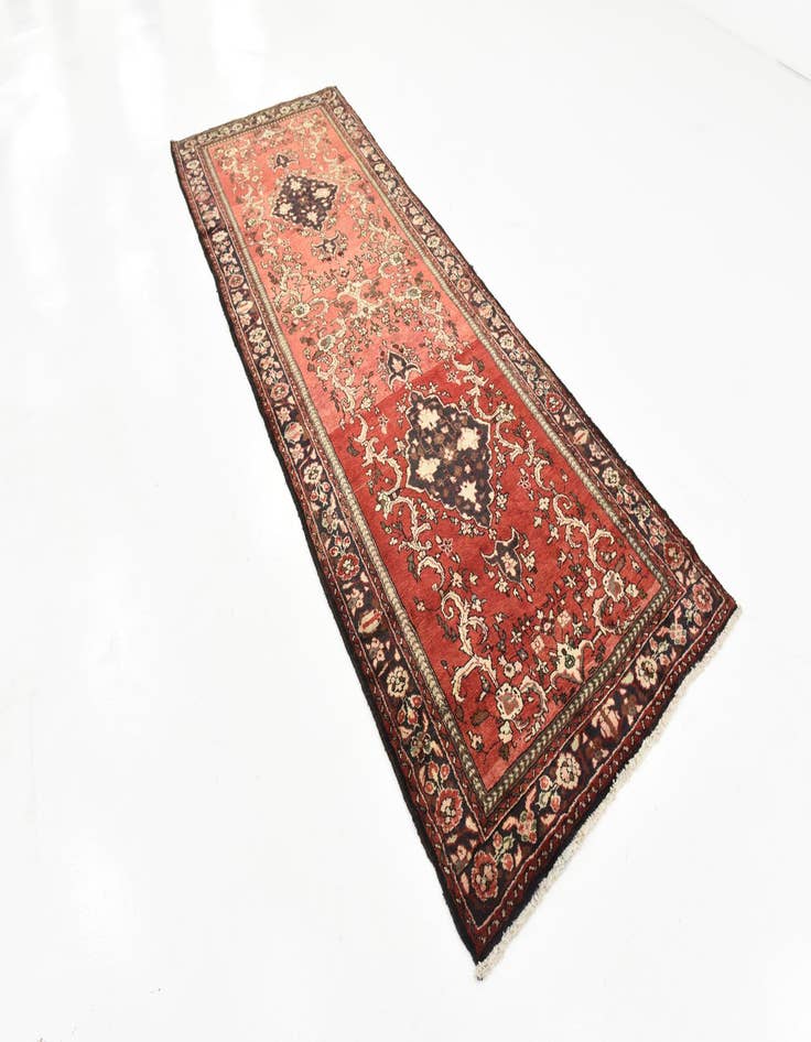 Detail image of 4' x 10' 10  Hand Knotted Khamseh Persian Wool Runner Rug