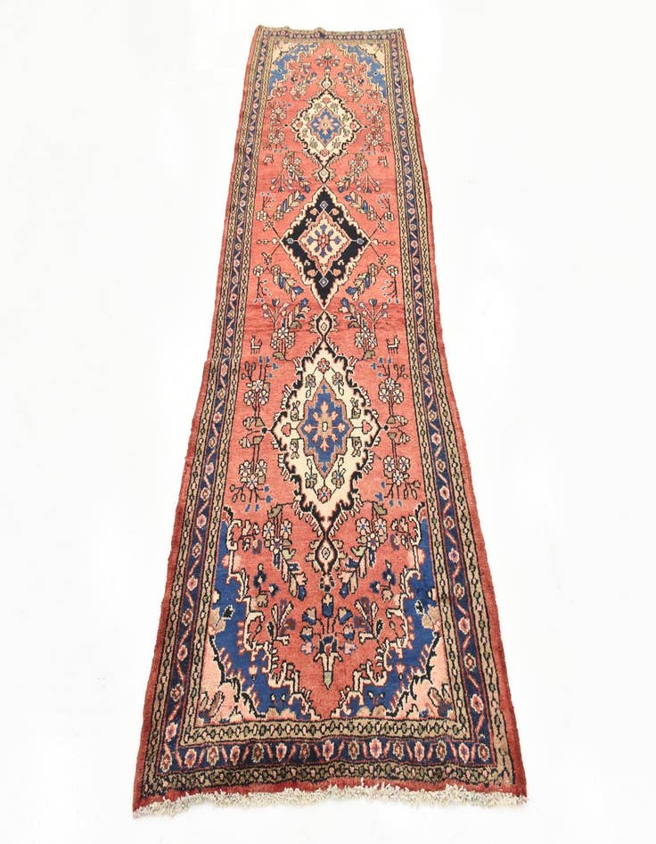 Detail image of 3' 6 x 9' 10  Hand Knotted Khamseh Persian Wool Runner Rug