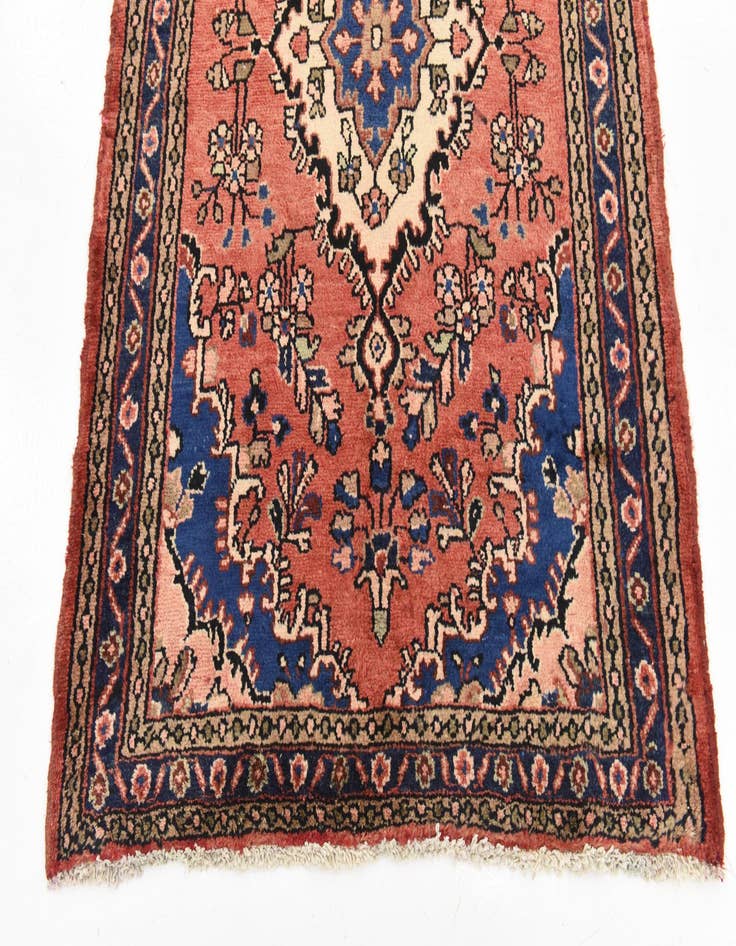 Detail image of 3' 6 x 9' 10  Hand Knotted Khamseh Persian Wool Runner Rug