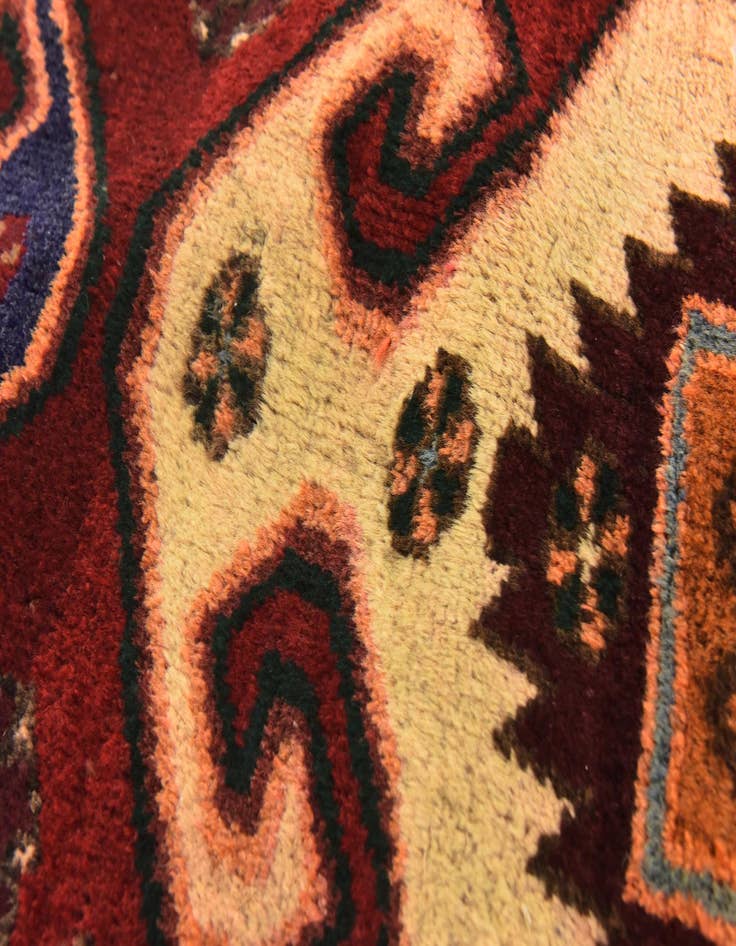Detail image of 3' 9 x 9' 8  Hand Knotted Khamseh Persian Wool Runner Rug