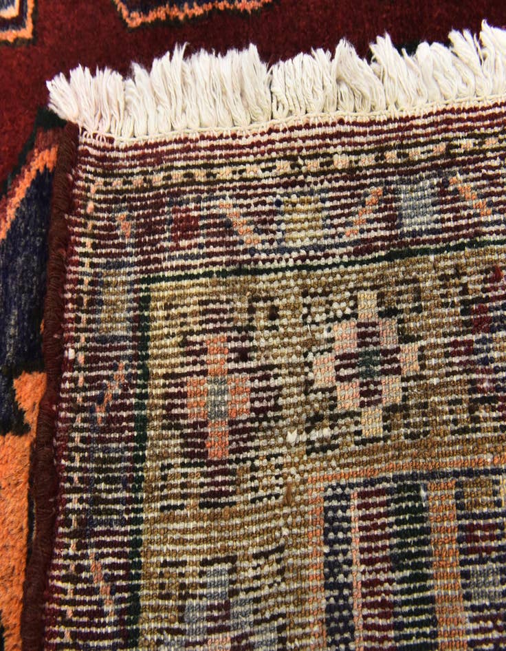 Detail image of 3' 9 x 9' 8  Hand Knotted Khamseh Persian Wool Runner Rug