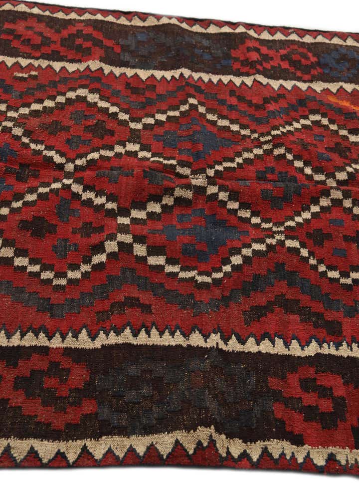 4' 6 x 10' 1 Hand Woven Kilim Afghan Wool Runner Rug
