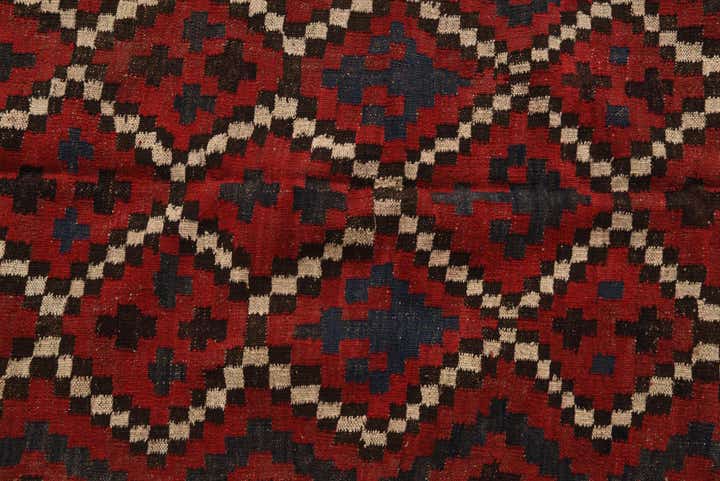 4' 6 x 10' 1 Hand Woven Kilim Afghan Wool Runner Rug