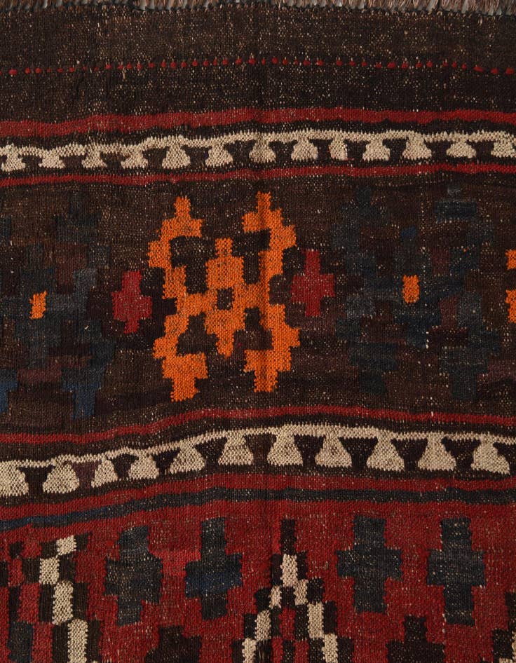 Detail image of 4' 6 x 10' 1  Hand Woven Kilim Afghan Wool Runner Rug