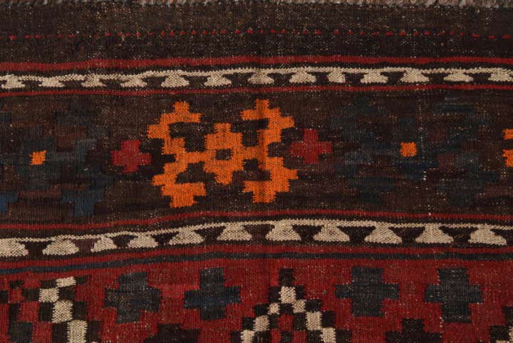 4' 6 x 10' 1 Hand Woven Kilim Afghan Wool Runner Rug