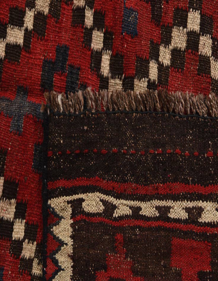 Detail image of 4' 6 x 10' 1  Hand Woven Kilim Afghan Wool Runner Rug