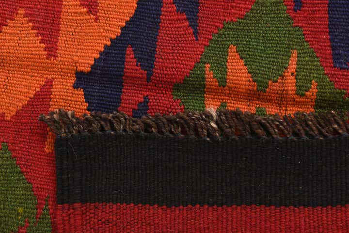 4' 4 x 11' 1 Hand Woven Kilim Afghan Wool Runner Rug