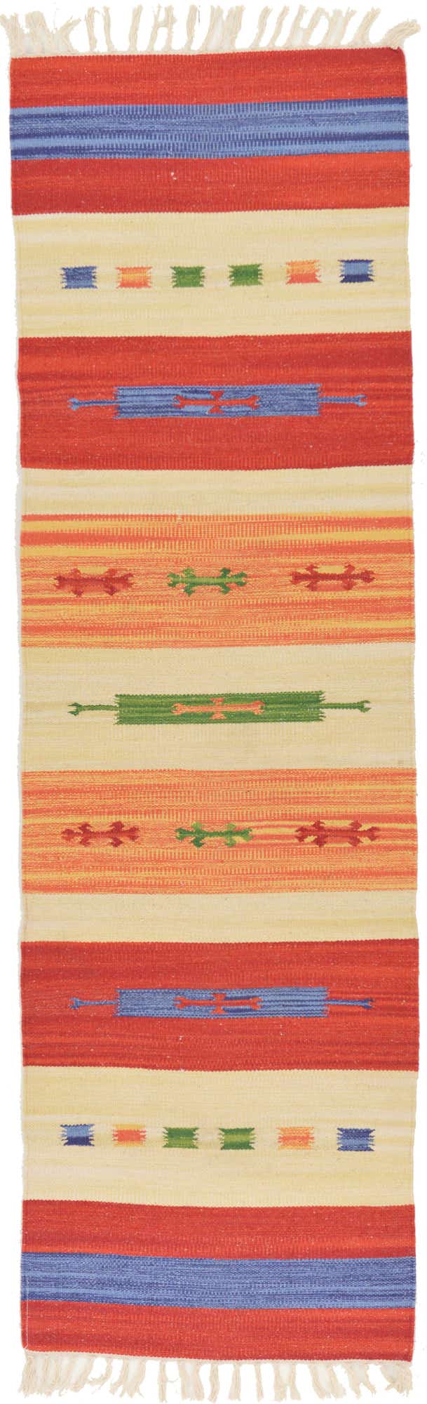 2' x 6' 7 Hand Woven Kilim Dhurrie Runner Rug