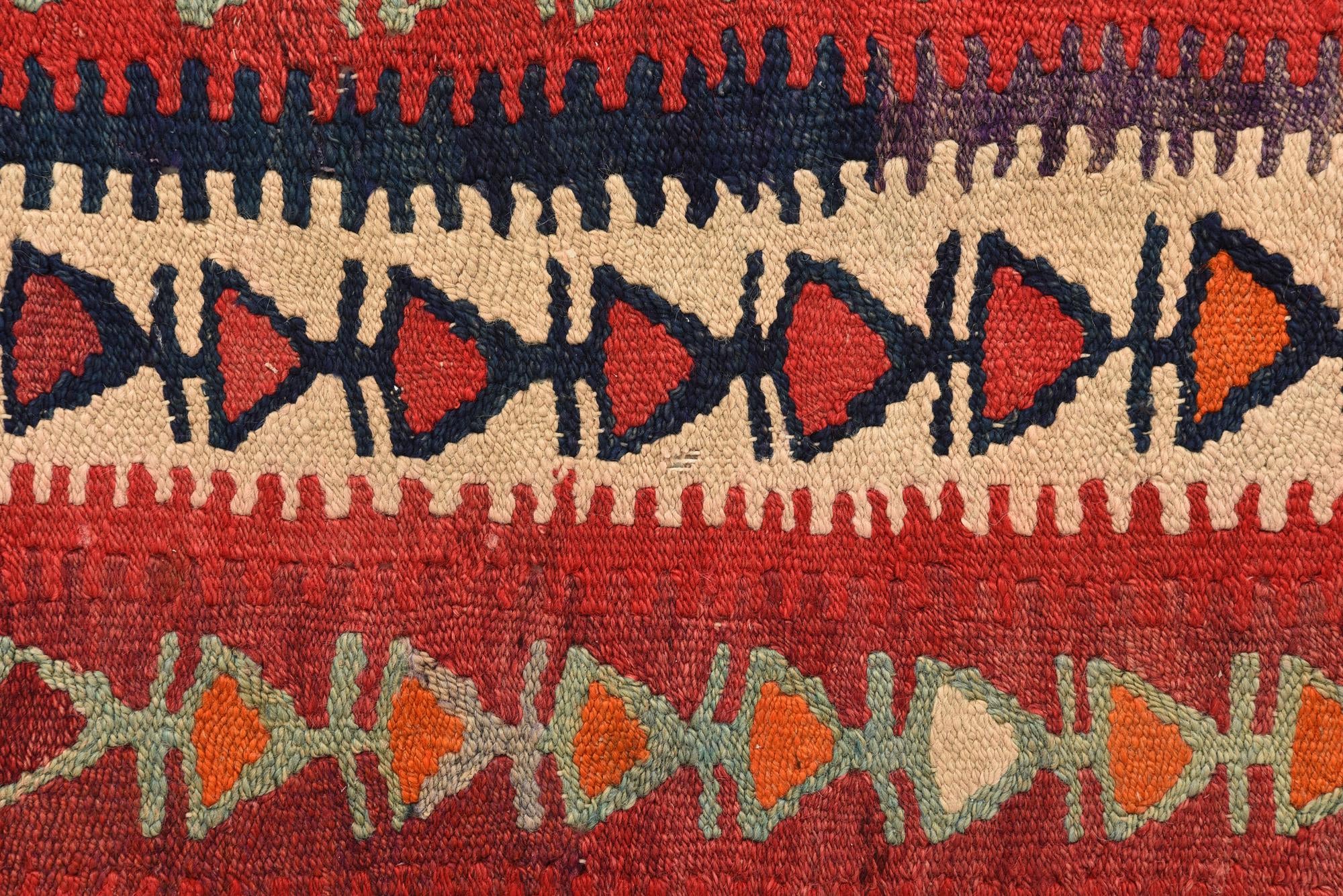 4' 5 x 9' Hand Woven Kilim Fars Wool Runner Rug