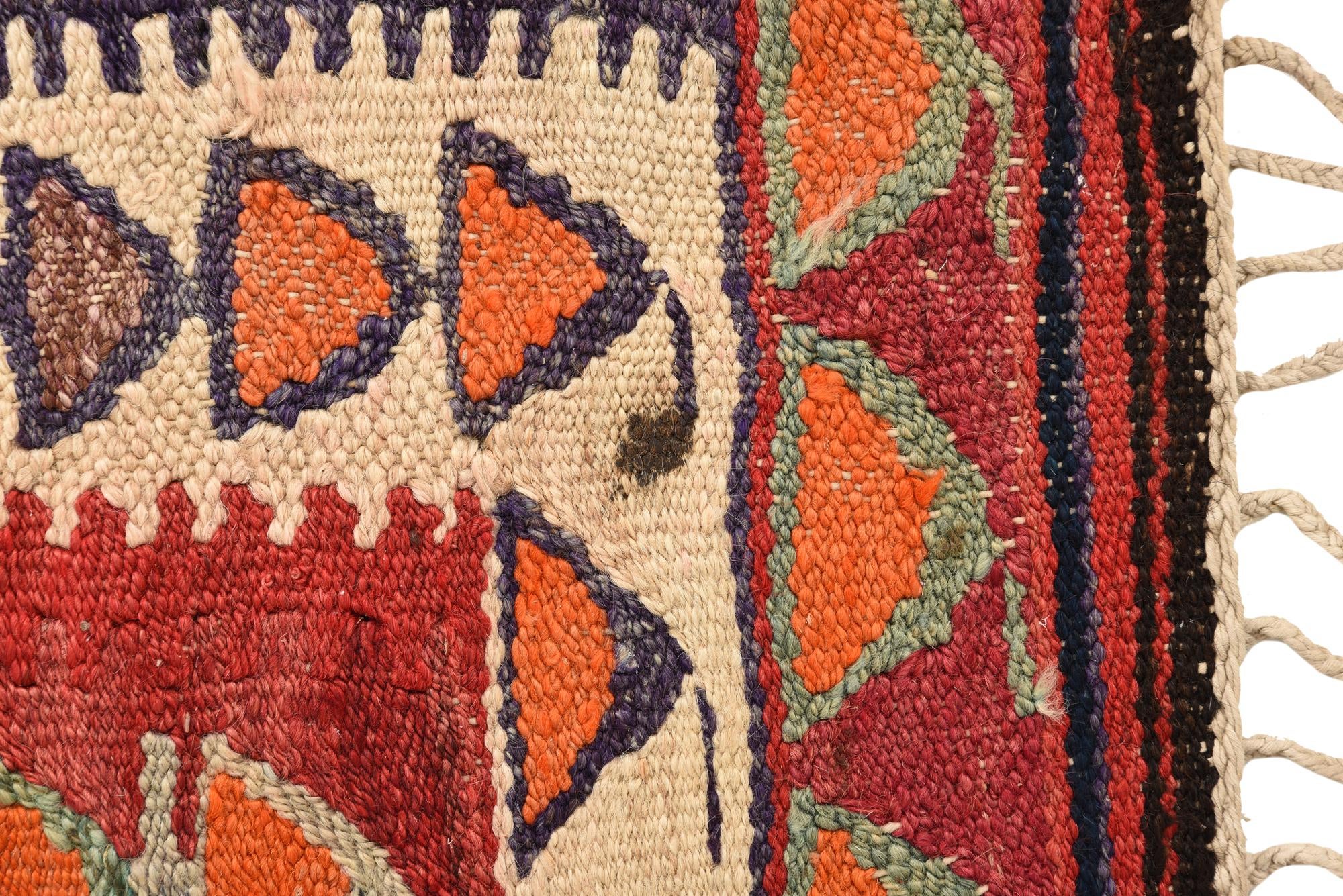 4' 5 x 9' Hand Woven Kilim Fars Wool Runner Rug