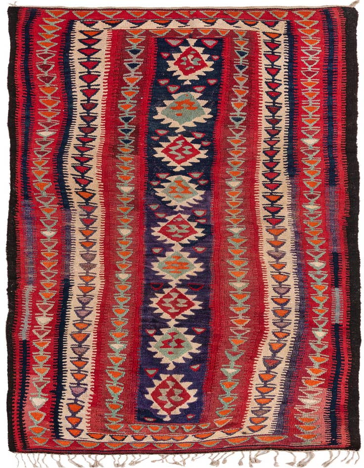 Detail image of 4' 5 x 9' Hand Woven Kilim Fars Wool Runner Rug