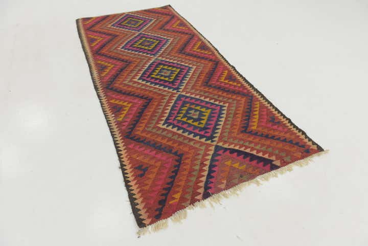 120cm x 275cm Handgewebt Kilim Fars Wolle Läufer Teppich