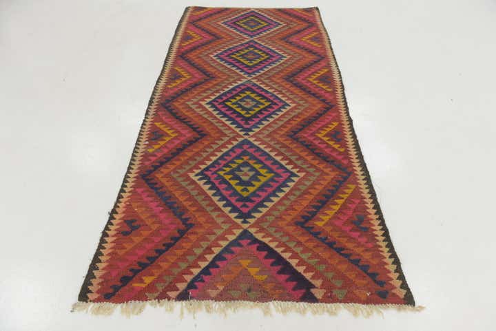 120cm x 275cm Handgewebt Kilim Fars Wolle Läufer Teppich
