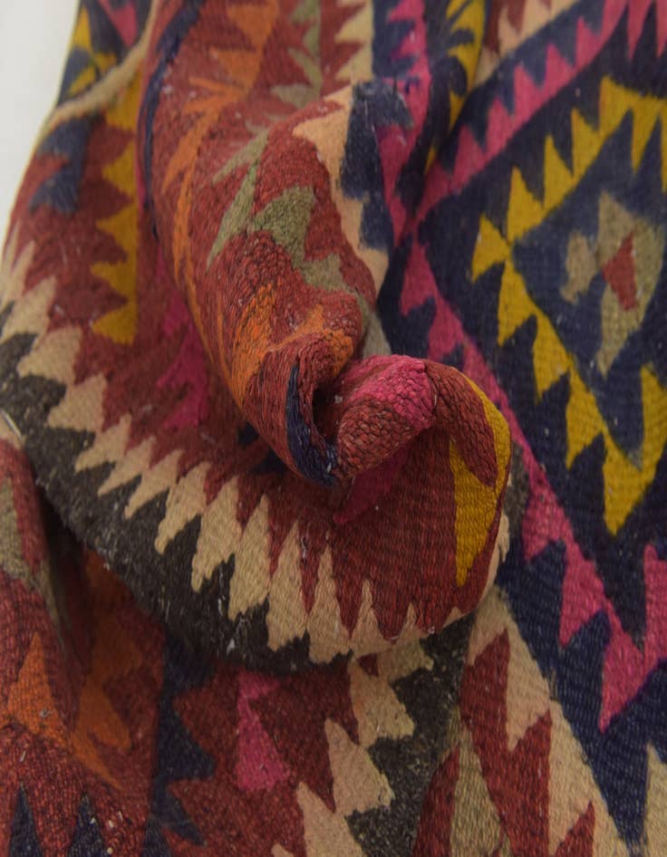 Detail image of 4' x 9'  Hand Woven Kilim Fars Wool Runner Rug